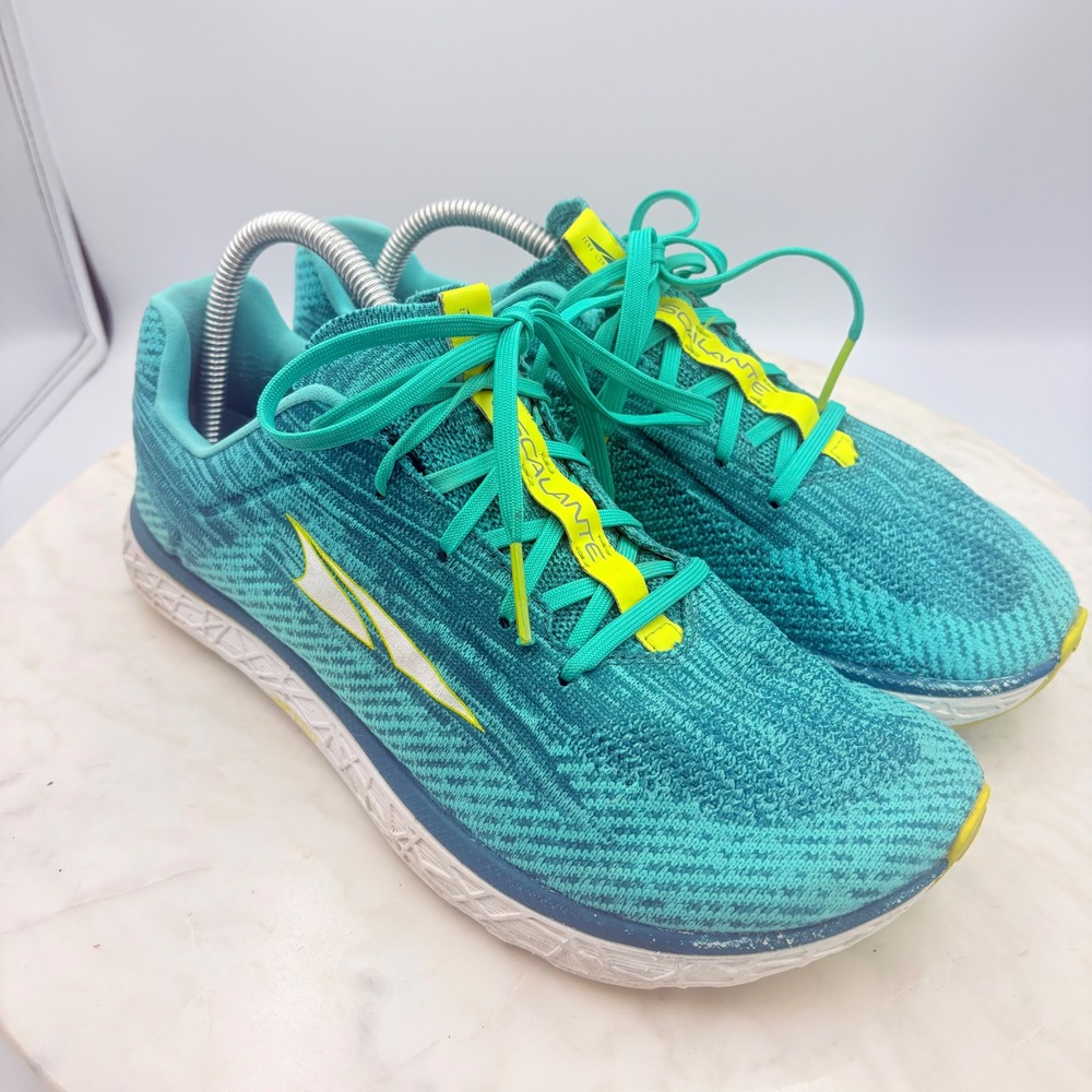 Altra Escalante 2 Running Shoes Womens 9.5 Teal Blue Lime Green Wide Toe Box - Picture 3 of 9